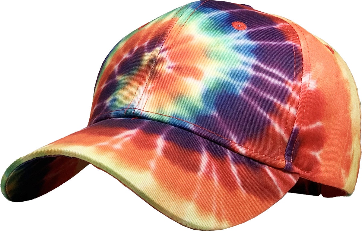 Tiedye Low Profile Baseball Caps Front Side View